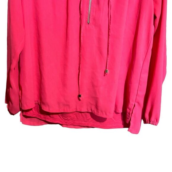 Michael Michael Kors Top Womens 10 Coral Zipper Detail Flowy Blouse - Picture 4 of 9